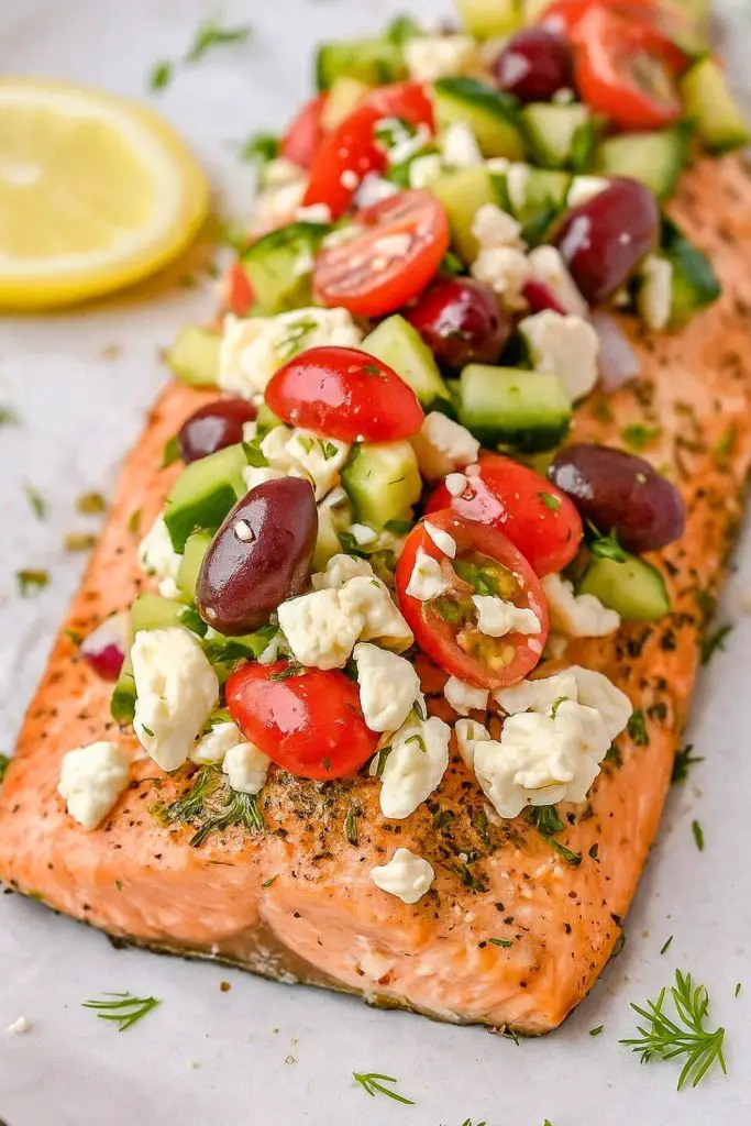 Baked Greek Salmon