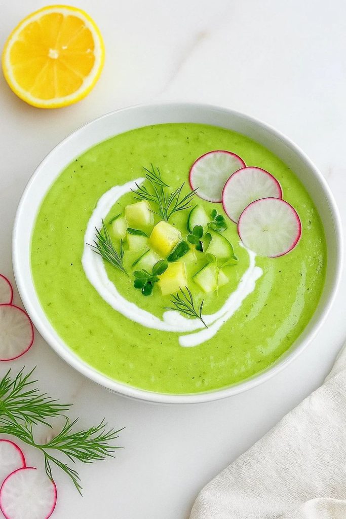 Chilled Cucumber Avocado Soup
