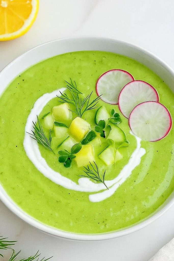 Chilled Cucumber Avocado Soup