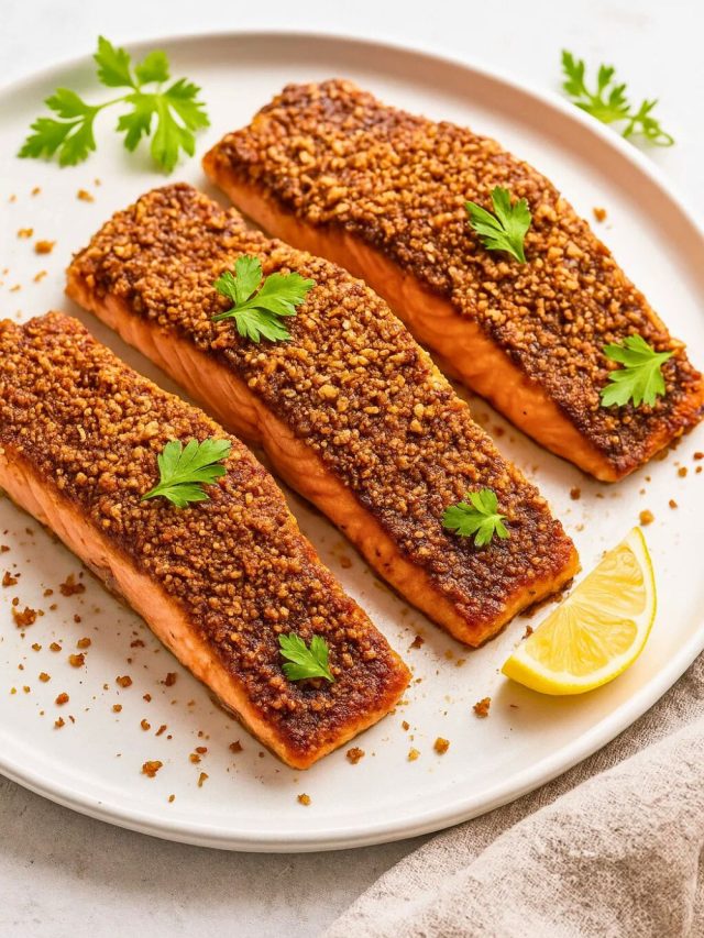 Cinnamon Pecan Crusted Salmon