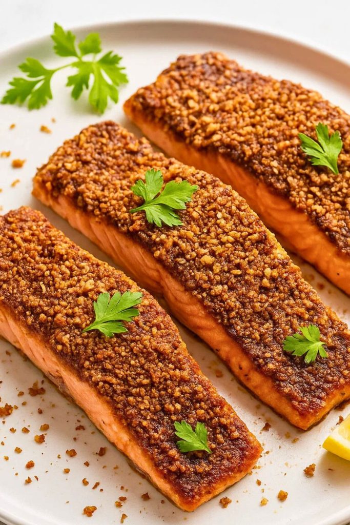 Cinnamon Pecan Crusted Salmon