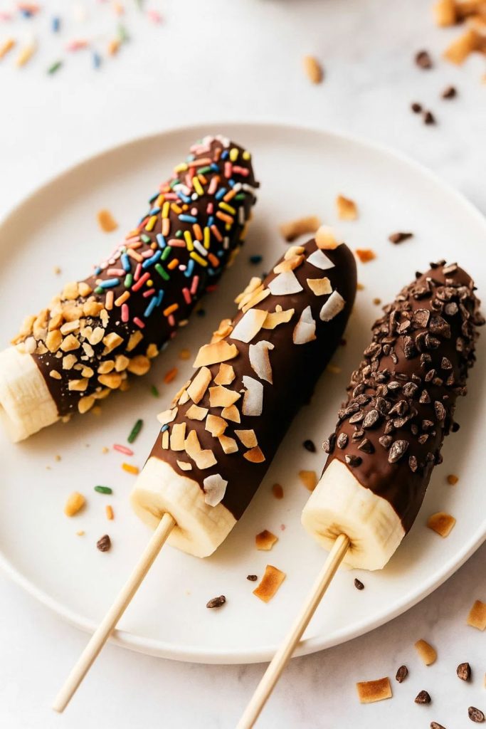 Frozen Chocolate Banana Pops