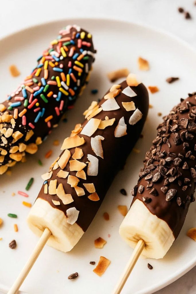 Frozen Chocolate Banana Pops