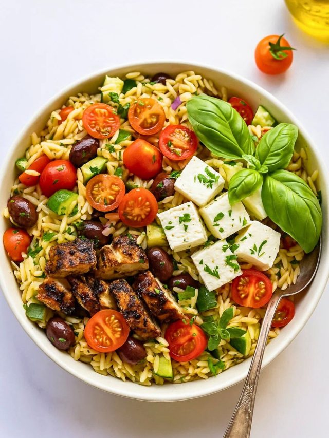 Greek Chicken Orzo Salad