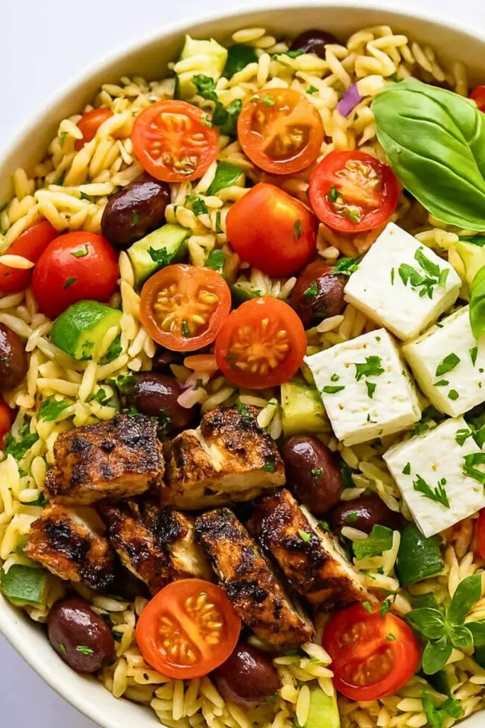 Greek Chicken Orzo Salad