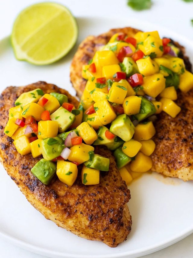Grilled Chicken with Mango Avocado Salsa