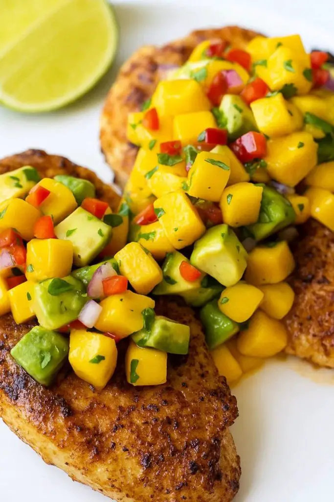 Grilled Chicken with Mango Avocado Salsa