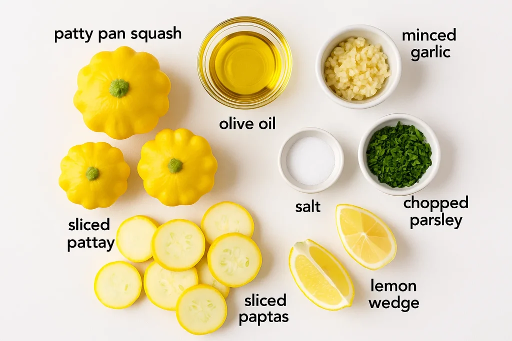 Sautéed Patty Pan Squash Ingredients