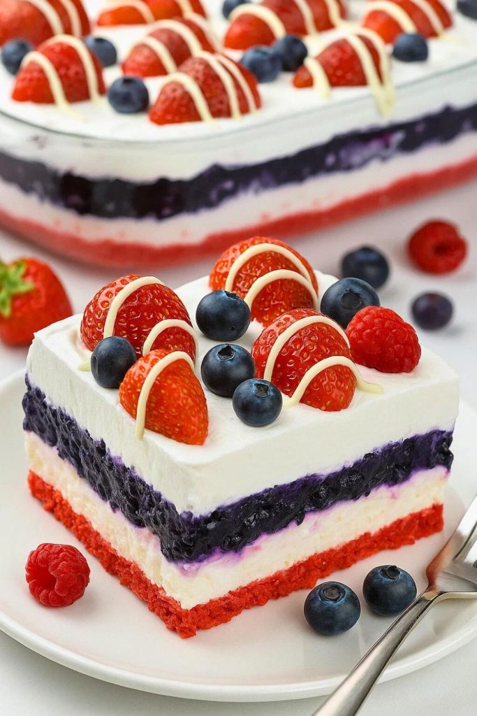No Bake Summer Berry Lasagna