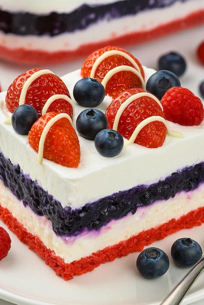 No Bake Summer Berry Lasagna