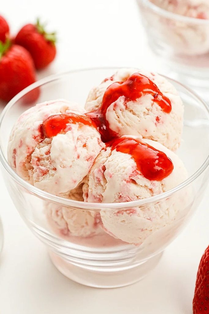 No Churn Strawberry Ice Cream