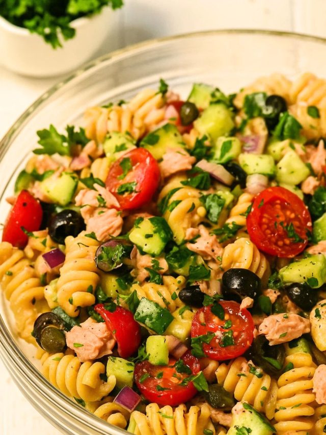 No Mayo Tuna Pasta Salad