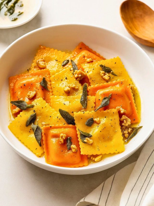 Pumpkin Ravioli with Brown Butter