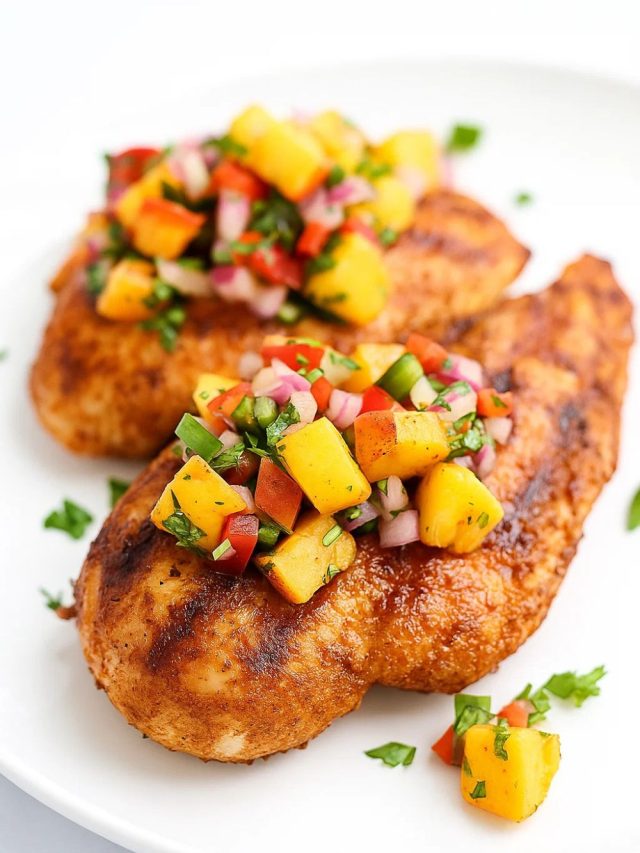Spice Grilled Chicken with Peach Salsa