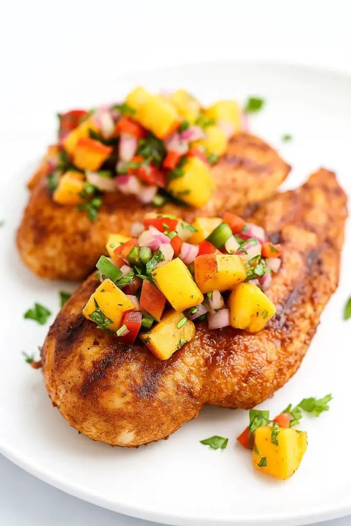 Spice Grilled Chicken with Peach Salsa
