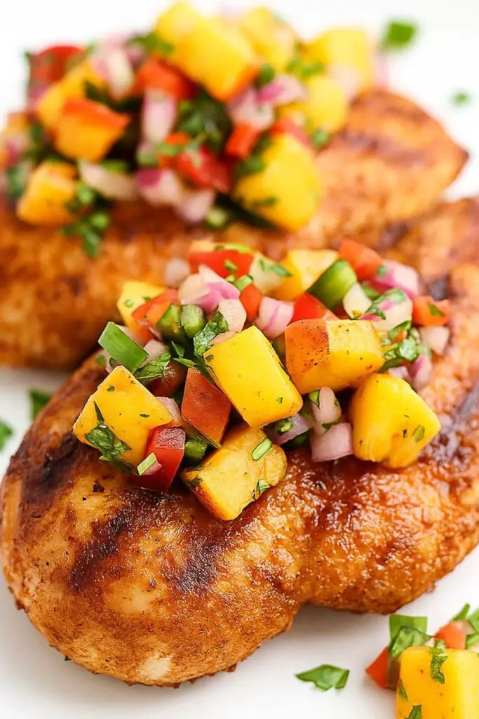 Spice Grilled Chicken with Peach Salsa