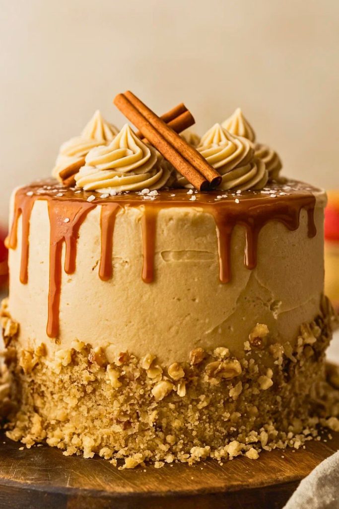 Apple Cider Cake with Salted Caramel Buttercream