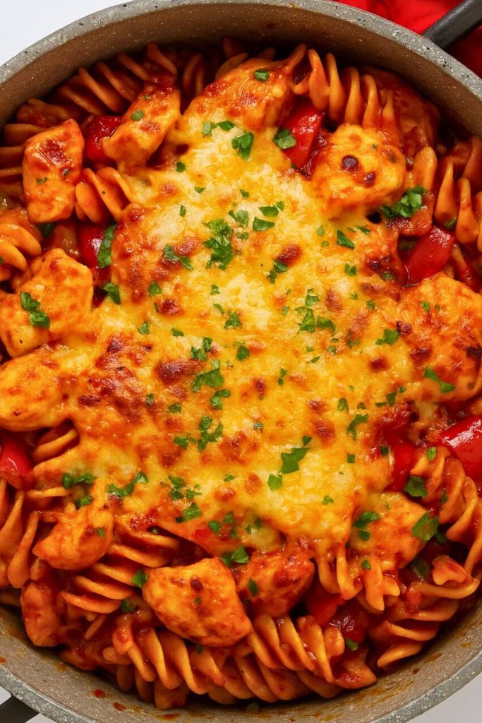 BBQ Chicken Pasta Bake