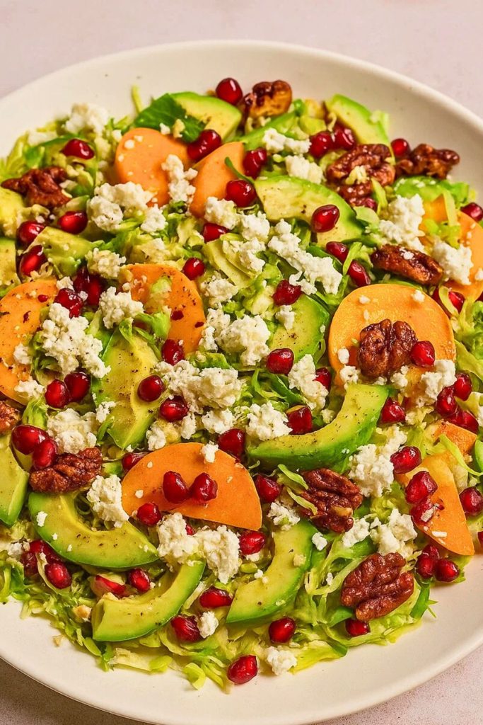 Brussel Sprout Salad with Persimmons