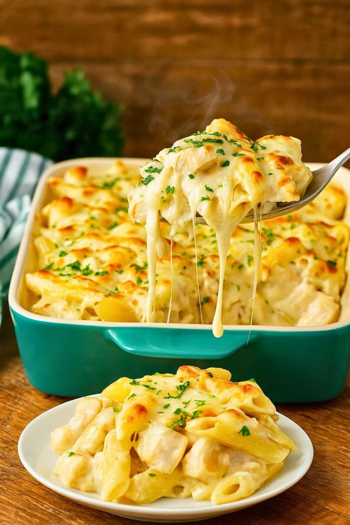 Creamy Chicken Alfredo Bake
