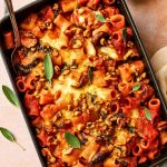 Pasta Bake with Pumpkin Tomato Sauce