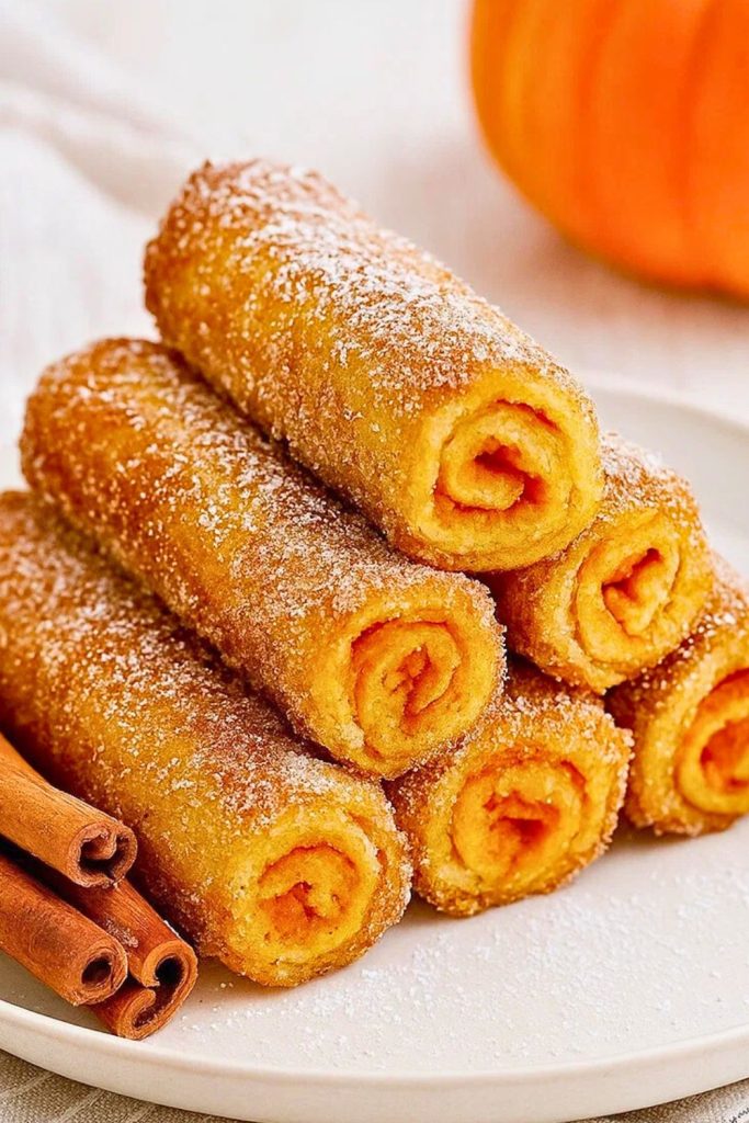 Pumpkin French Toast Roll-Ups