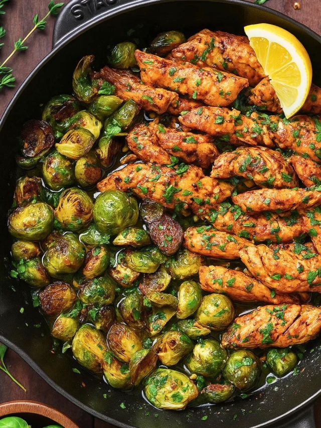 Skillet Chicken with Brussels Sprouts