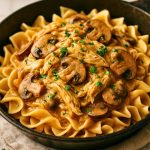 Slow Cooker Chicken & Mushroom Stroganoff