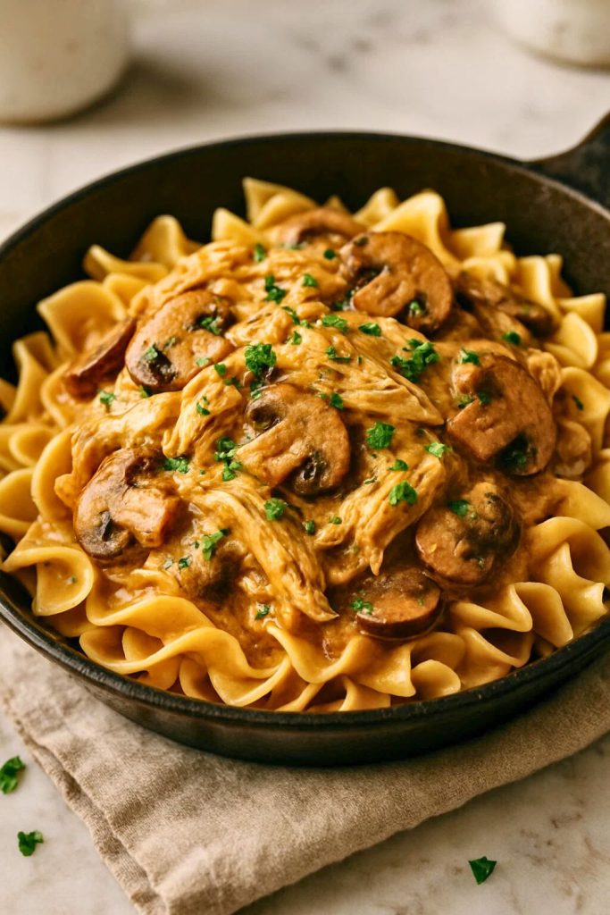 Slow Cooker Chicken & Mushroom Stroganoff