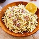 Spiralized Cabbage and Apple Waldorf Salad