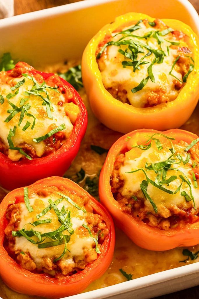 Chicken Parmesan Stuffed Peppers