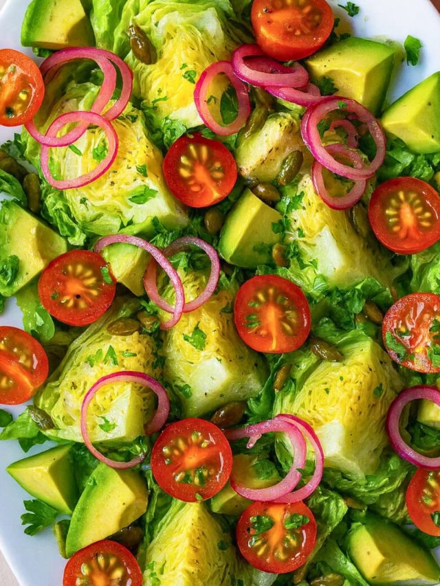 Baby Wedge Salad with Avocado and Pickled Onions