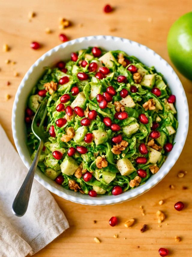 Brussels Sprouts Apple Pomegranate Salad
