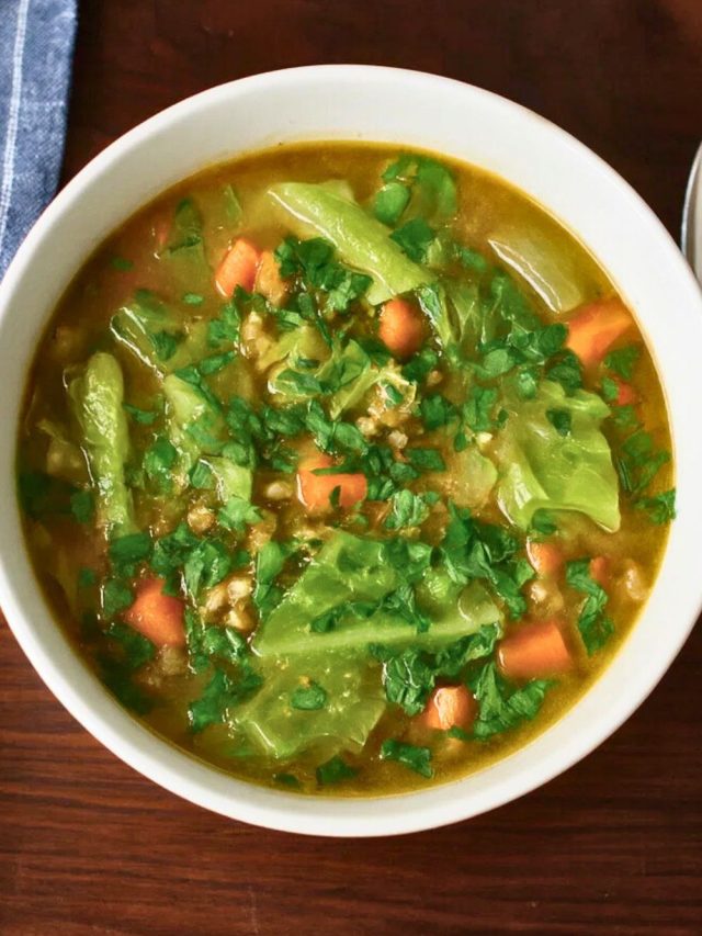 Cozy Cabbage and Farro Soup
