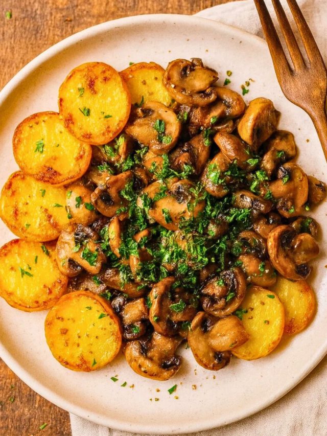 Crispy Potatoes with Mushrooms