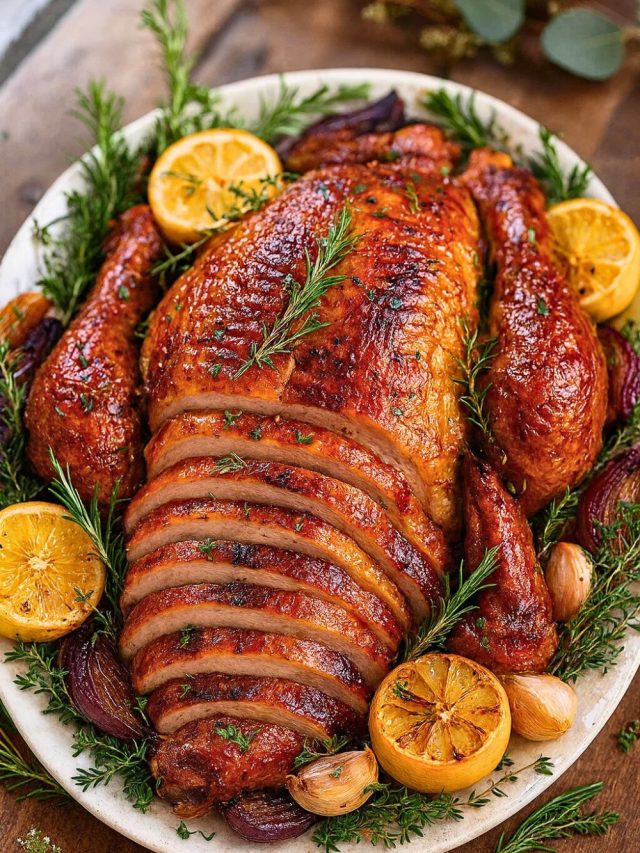 Dry Brined Turkey With Roasted Onions